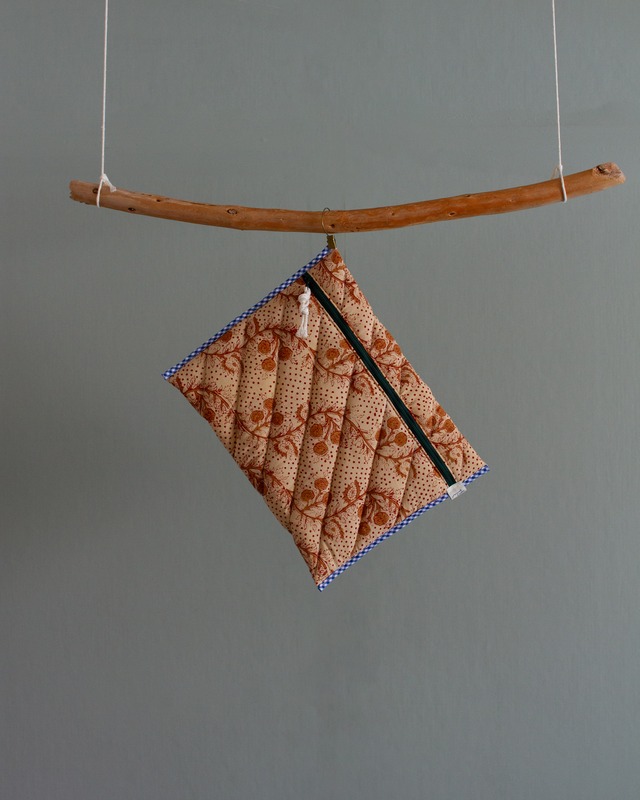 Block quilt Laptop Sleeve.<Touching the Earth>