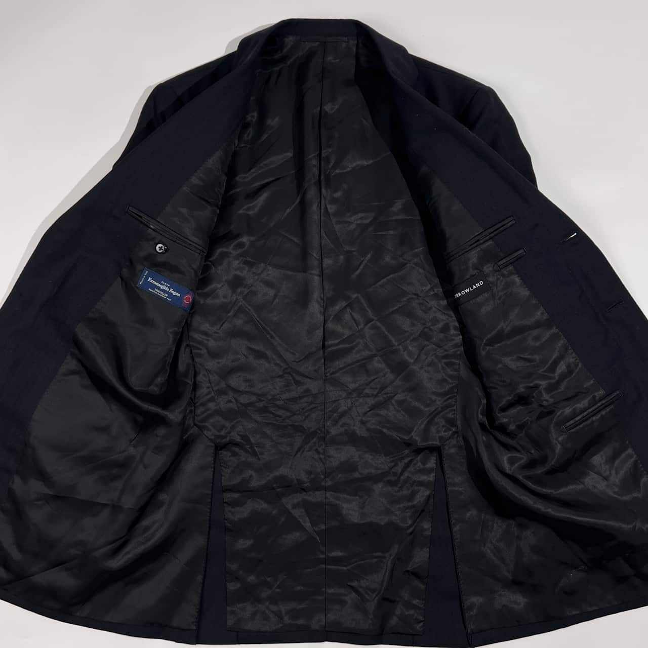 TOMORROWLAND トゥモローランド Ermenegildo Zegna エルメネジルドゼニア 3B シャドーストライプ テーラードジャケット 46/ブラック メンズ