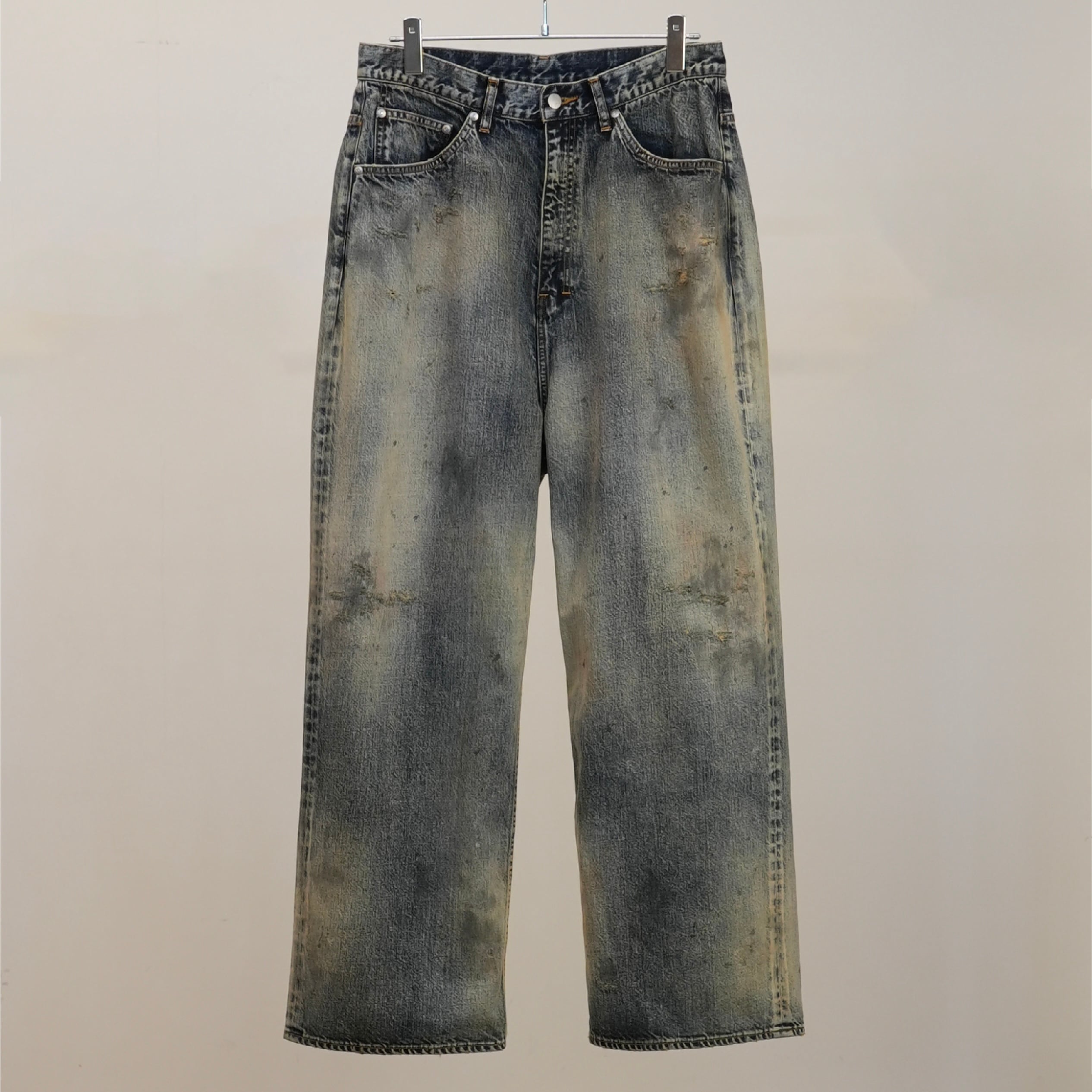 ANCELLM #05 AGING type-C(INDIGO)アンセルム ANCELLM - AGING MIDDLE STRAIGHT 5P DENIM PANTS | INDIGO | デニム