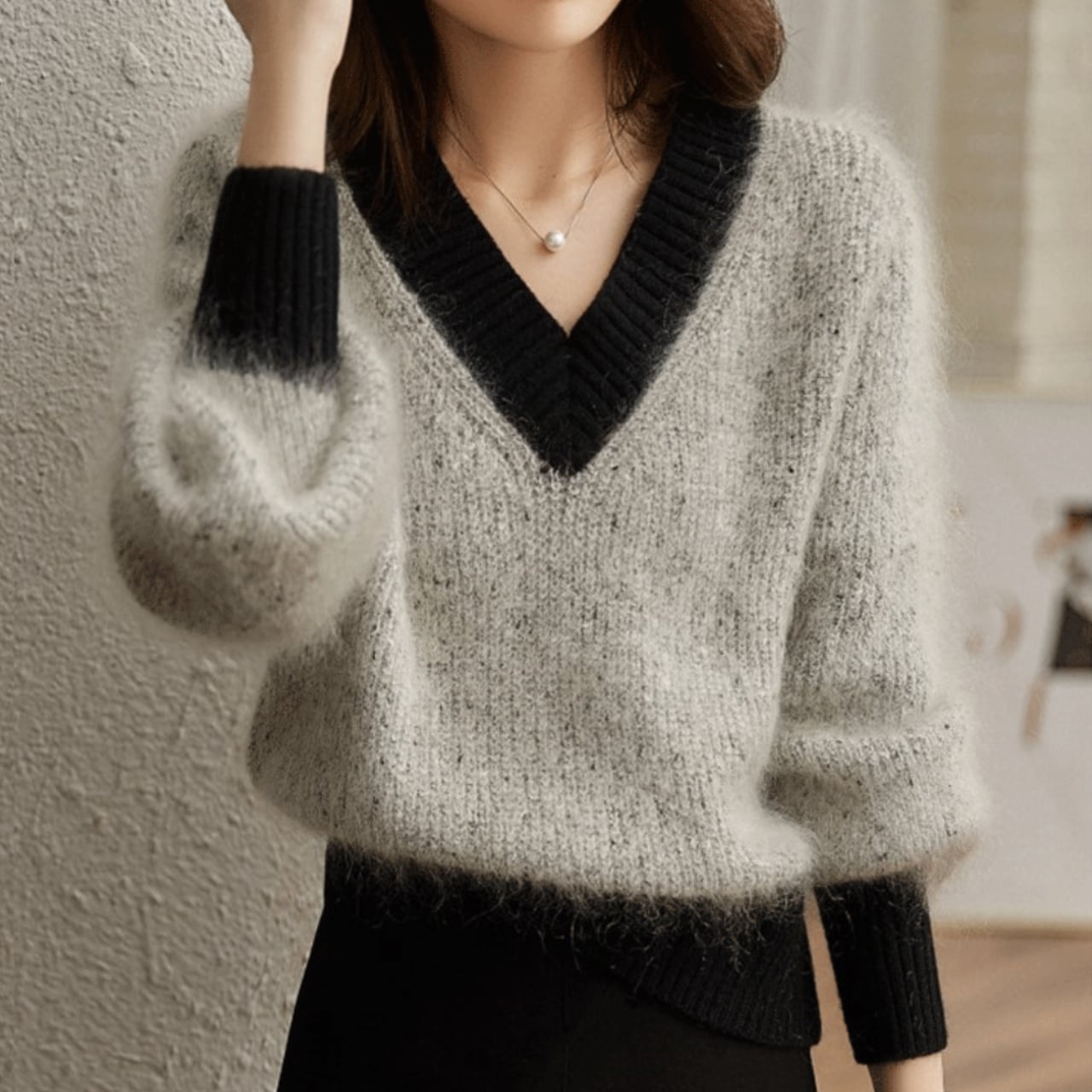 新品タグ付き◆L'Appartement MOHAIR Vネック KNIT