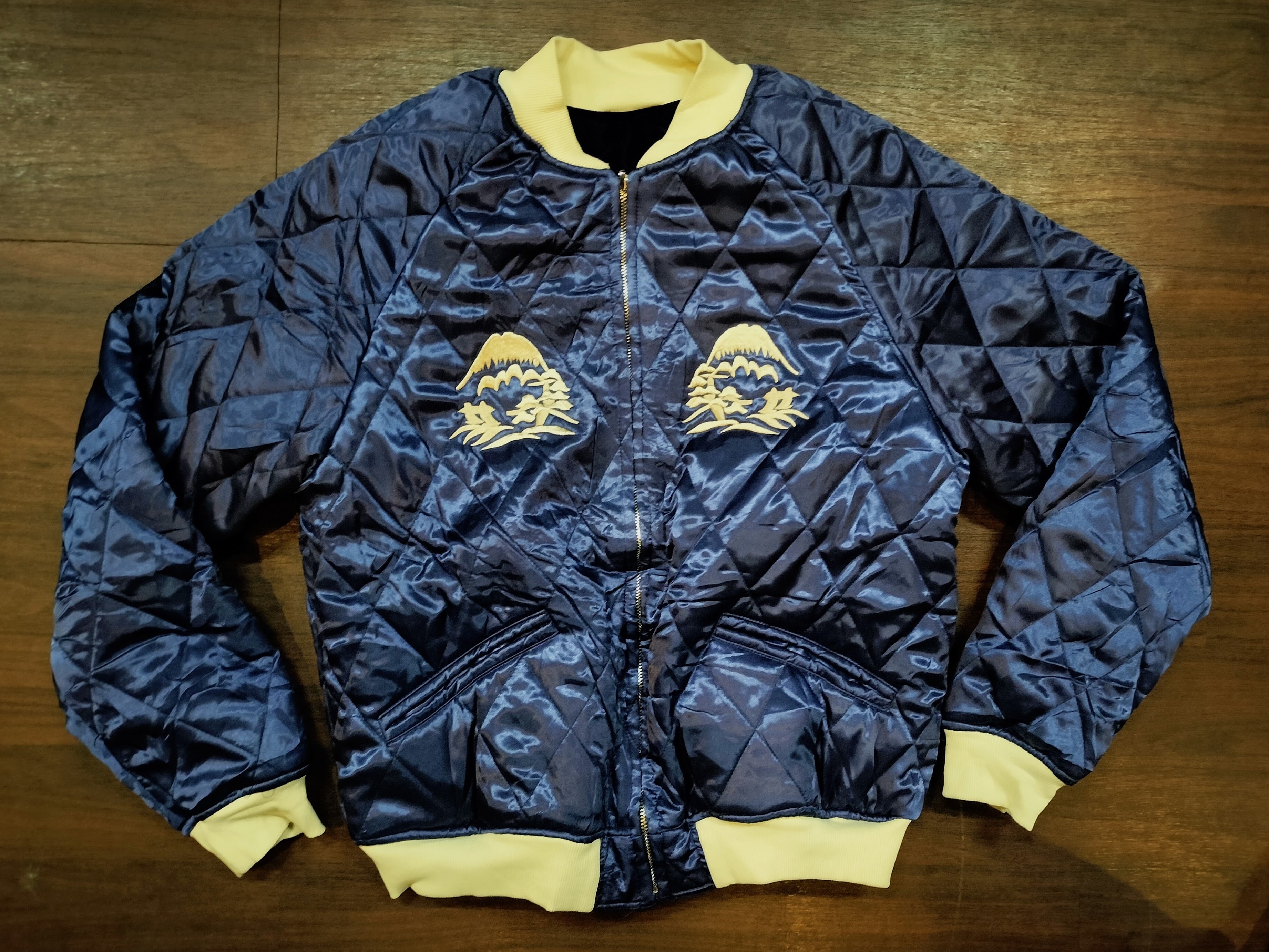 417 別珍スカジャン 白虎 紺 x 紺 | American Wear Shop Lapine