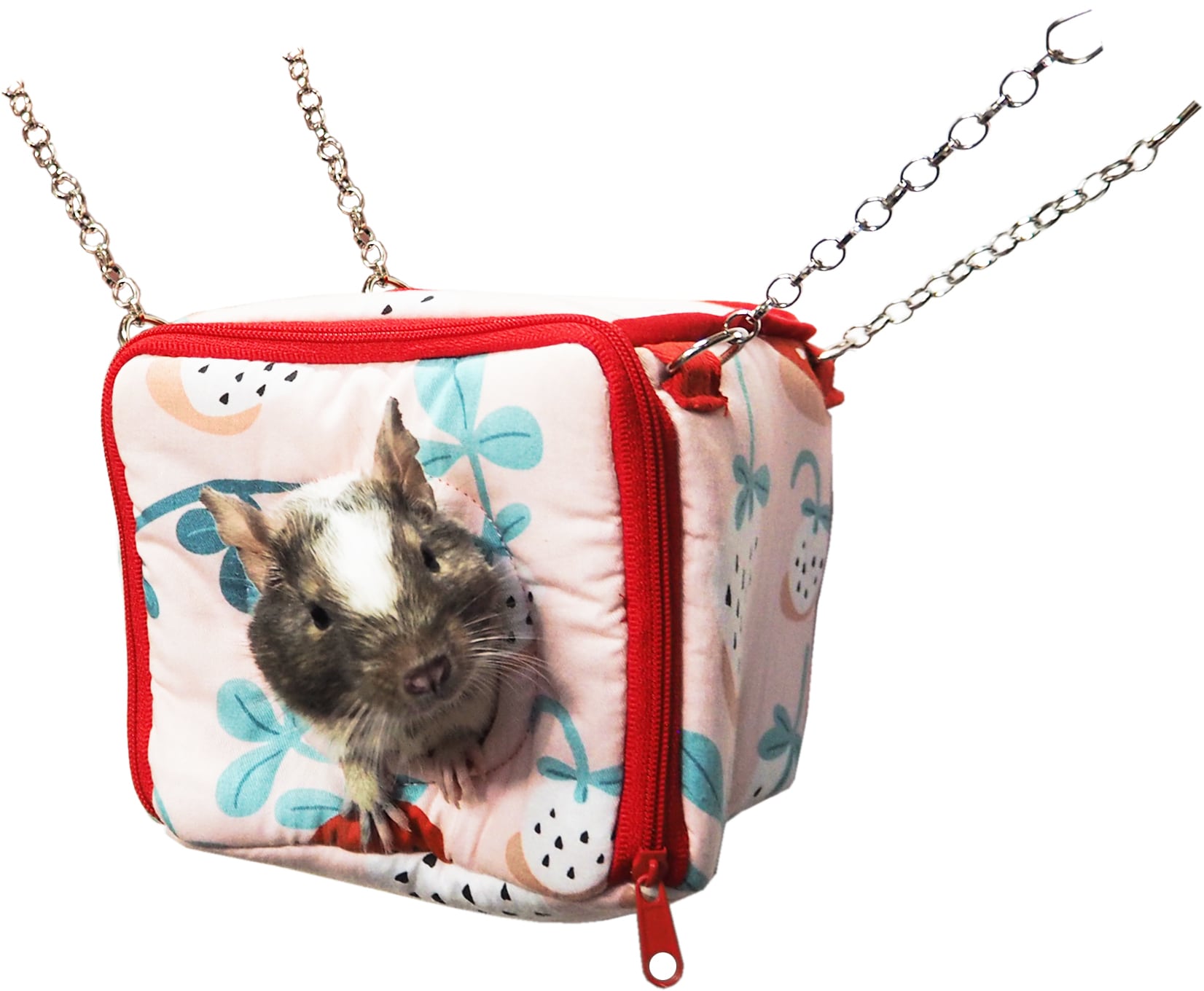 【小動物用品】いちごのキューブハウス