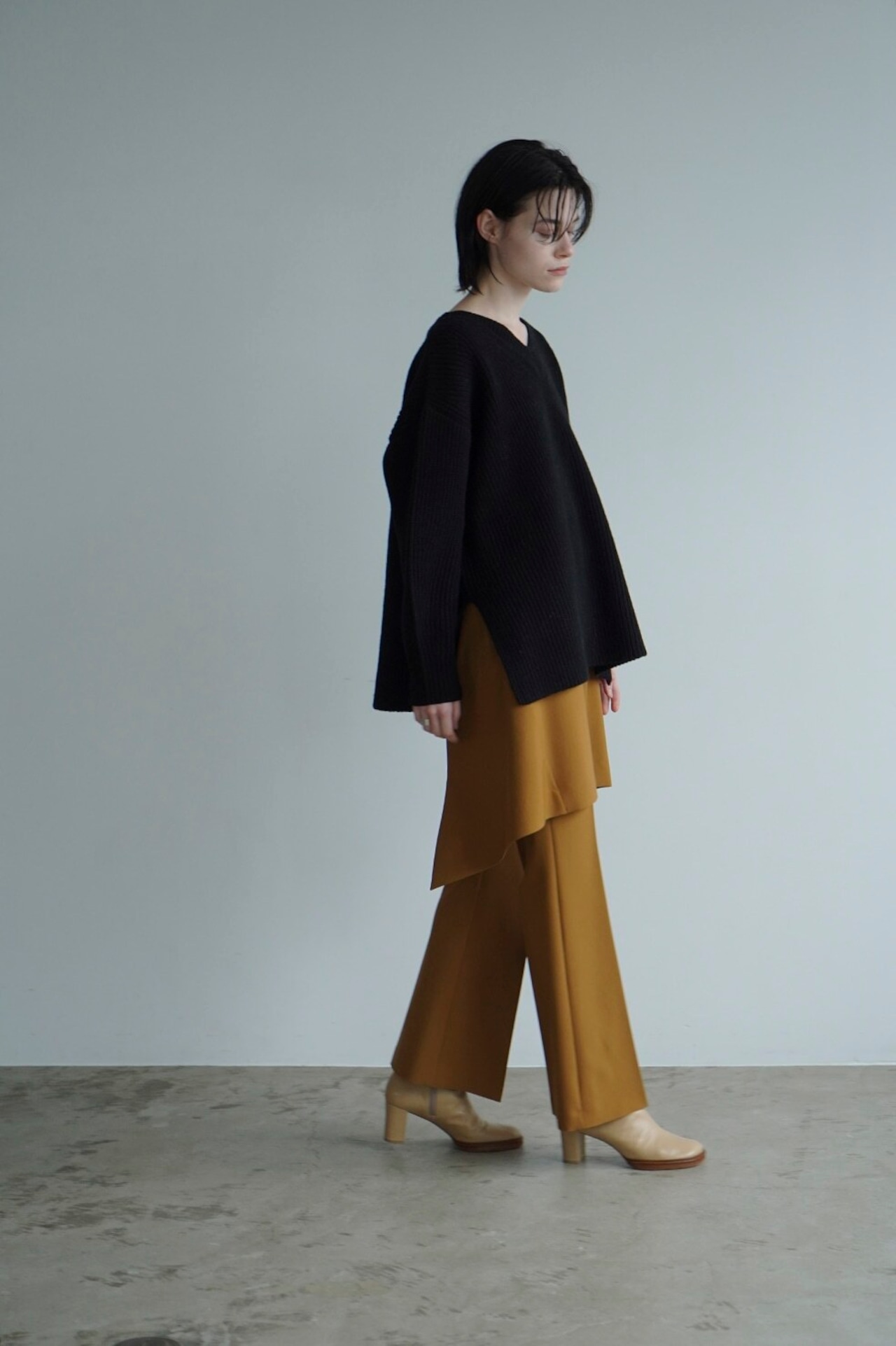 CLANE クラネ　ROLL SKIRT LAYERD PANTS