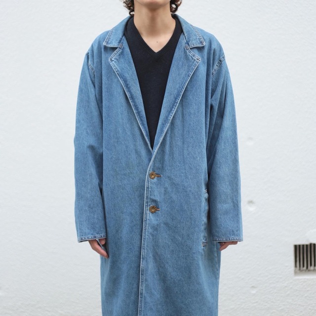 オーバーサイズ デニム ロングチェスターコート メンズ合わせ Ff 5031 Cv