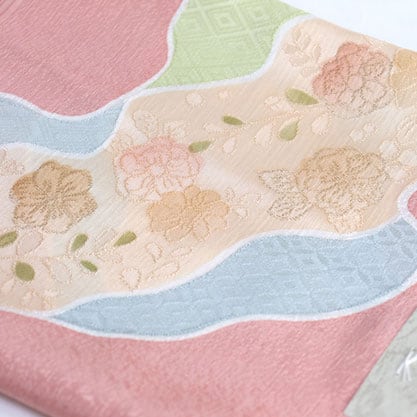 美品 ゑり萬 正絹 長襦袢(菊唐草サーモンピンク) 刻ん 美品 ゑり萬 正絹 長襦袢(菊唐草サーモンピンク) 刻ん