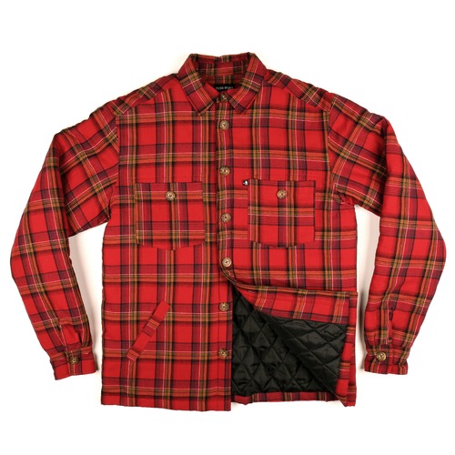 PASS PORT / LATE QUILTED FLANNEL JACKET -RED-