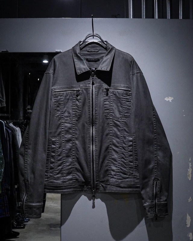 【add (C) vintage】“JOHN VARVATOS” Double Zip Gimmick Tracker Type Jacket