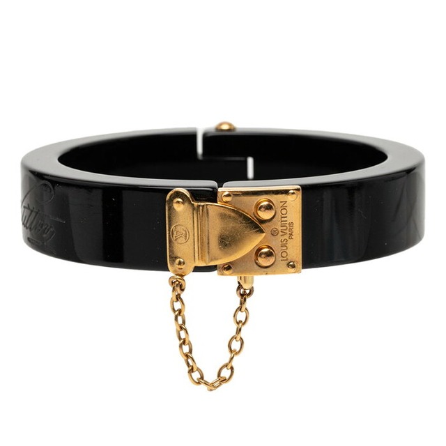 ルイ ヴィトン ロックミー バングル ブレスレット ブラック ゴールド プラスチック メッキ レディース LOUIS VUITTON 【中古】