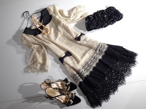 ★9号☆スイートレースのAラインワンピース(OPN8644)