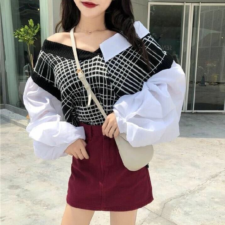 太ボーダー カットソー トップス Tシャツ ニットソー 袖あり 長袖 U