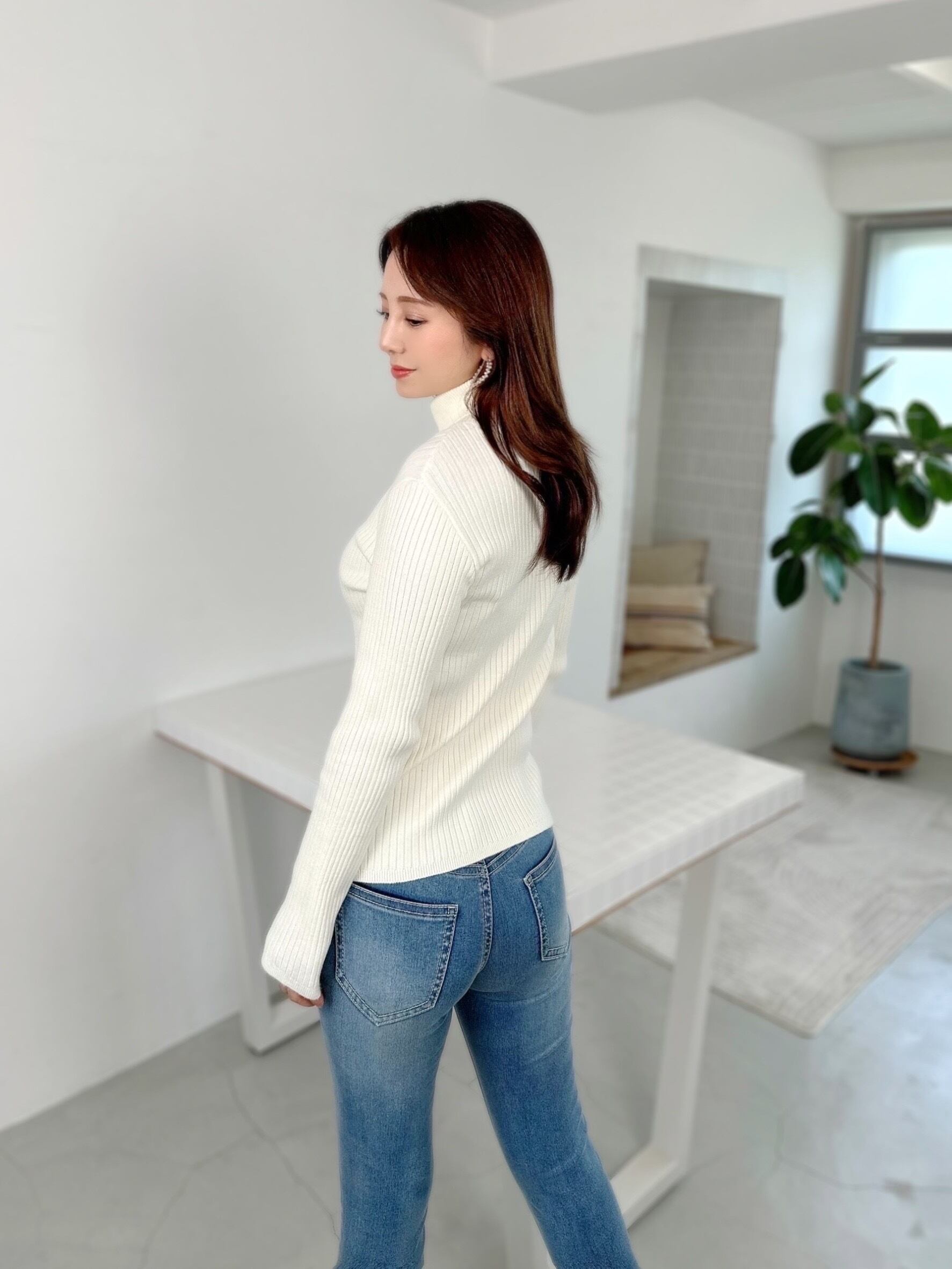 モコアズ タートルネック ニット トップス