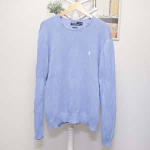 Polo Ralph Lauren Cotton Knit Sweater Light Blue