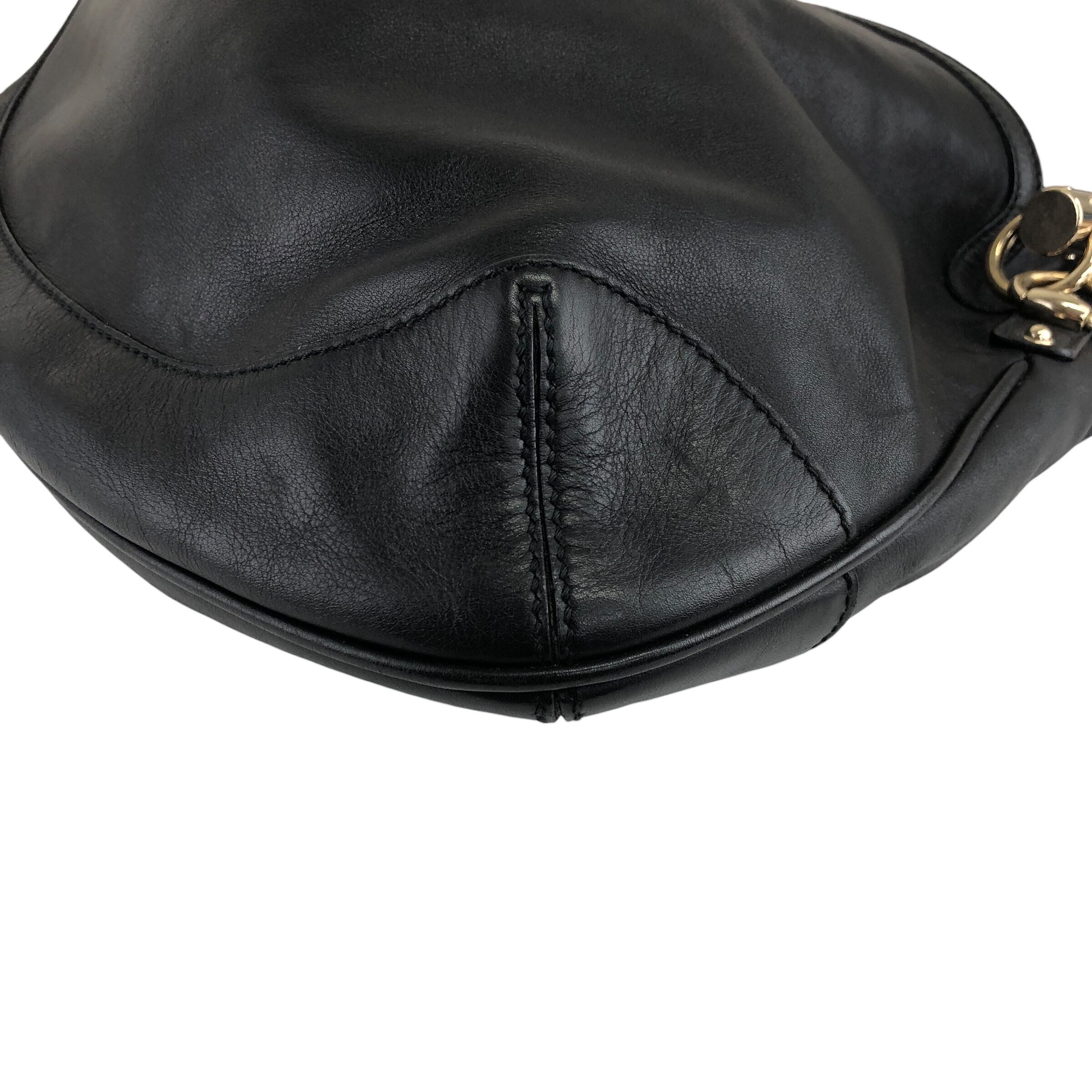 GUCCI グッチ ハンドバッグ ブラック バンブー レザー vintage