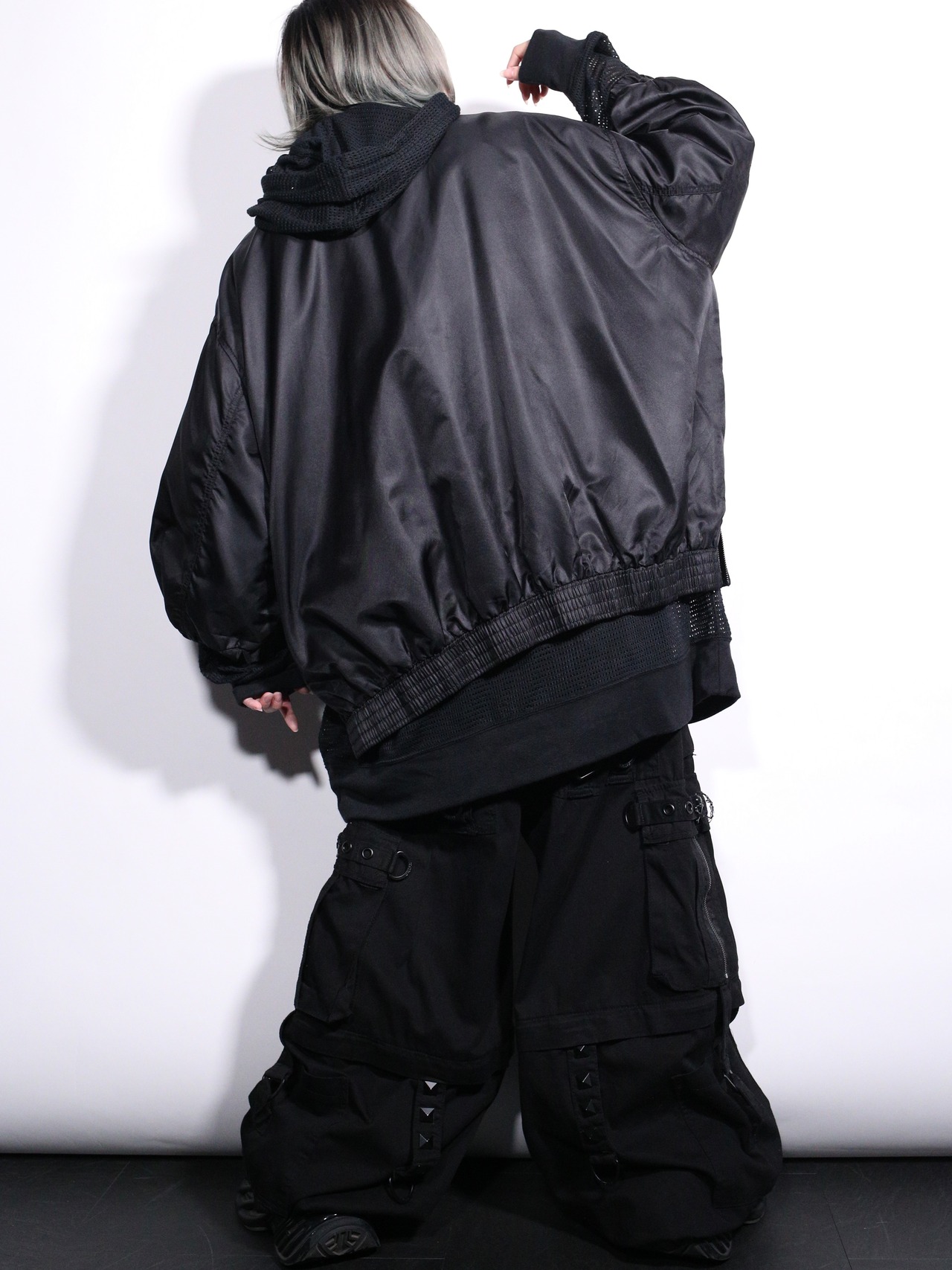 nylon oversized s/s bomber jacket - 5