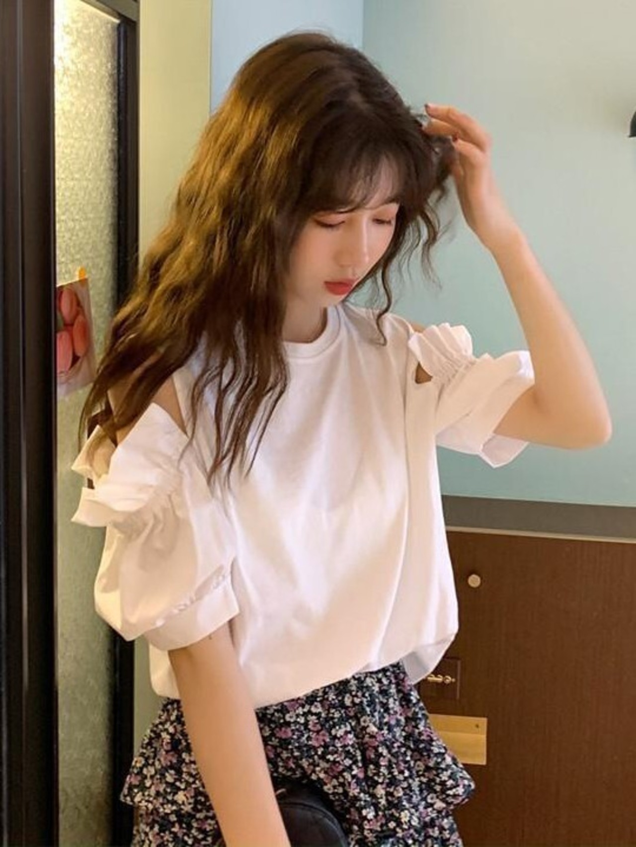ショルダーオープンＴシャツ D1317