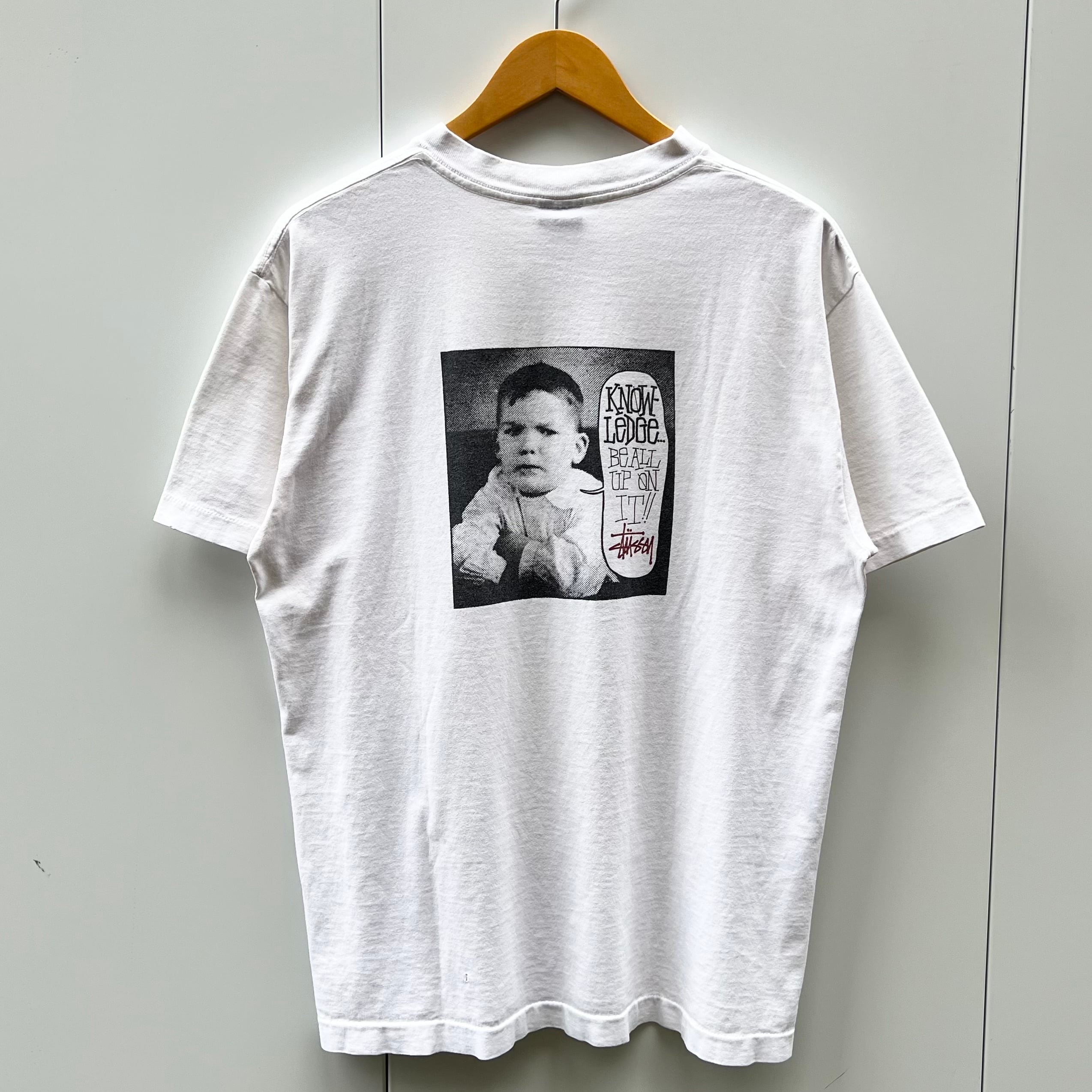 希少デザイン】Stussy ステューシー クルーフォトプリントTシャツ L