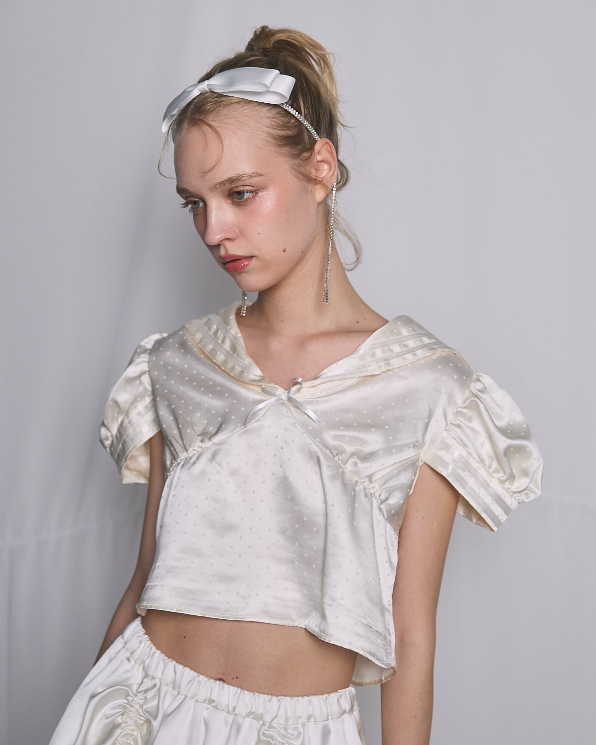 lilLilly セーラーブラウス S/S サテンドットセーラーブラウス | lilLilly official webstore