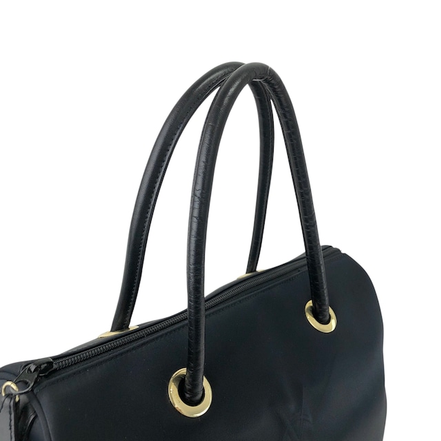 Yves Saint Laurent イヴ・サンローラン ハンドバッグ ブラック YSL ナイロン ボストンバッグ vintage ヴィンテージ オールド rn8bbj