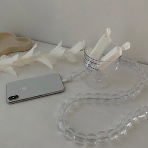 Transparent beads mobile phone cable