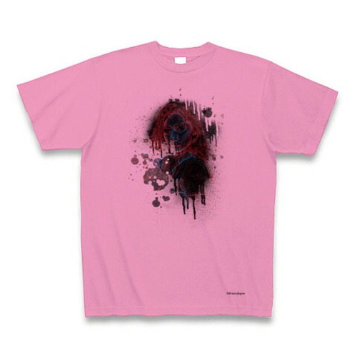 ストリート系 ハイクオリティー Tシャツ ヘビーウェイト5.6oz デザインA1 ピンク