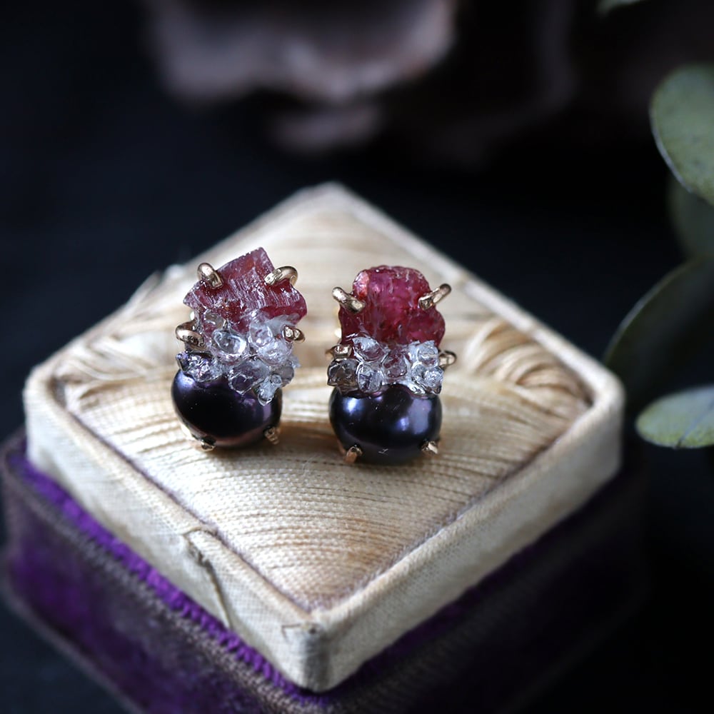 ピアス | witch/花石:鉱物植物アクセサリー/オブジェ