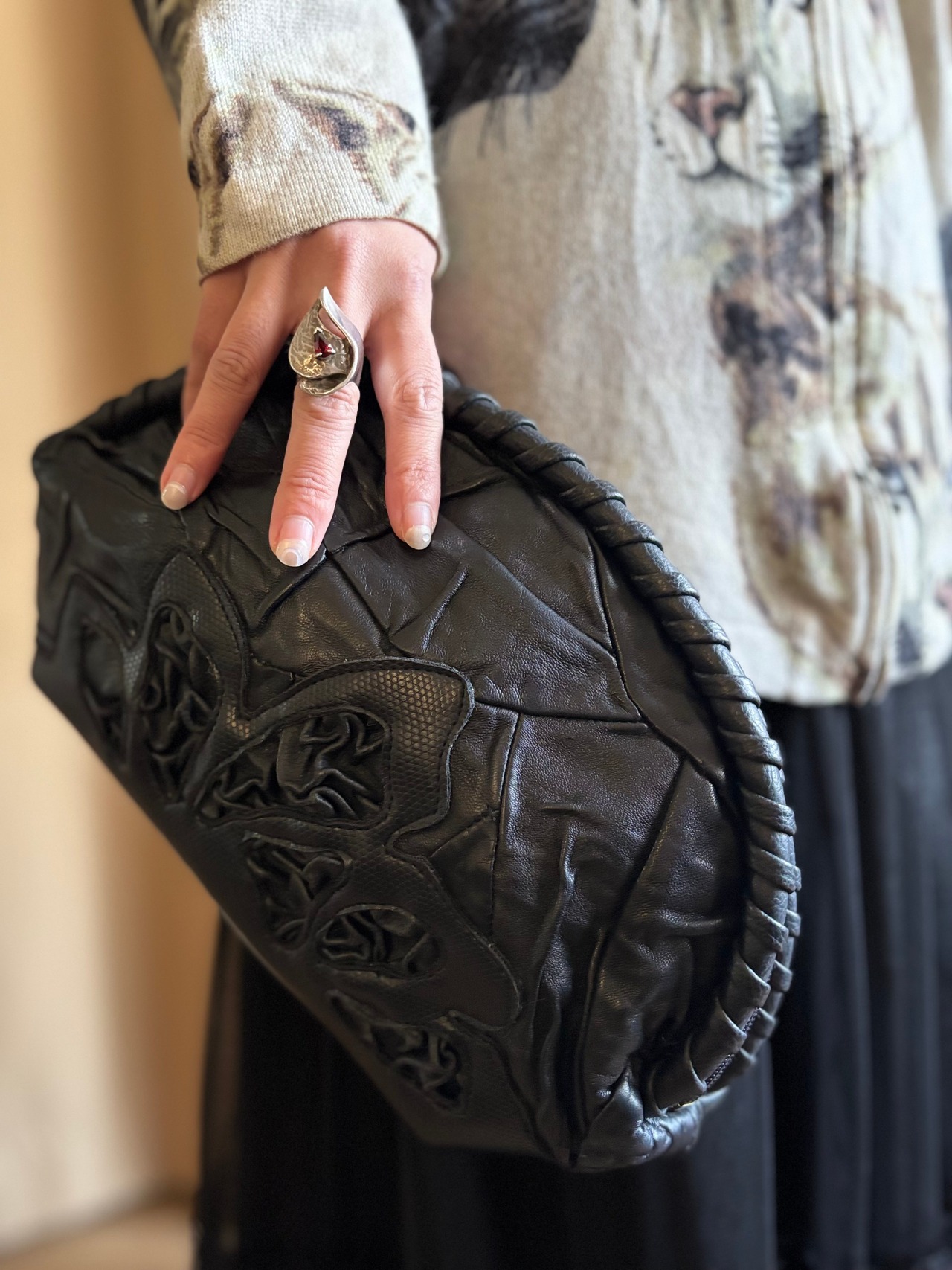 real leather vintage clutch bag-4545-2