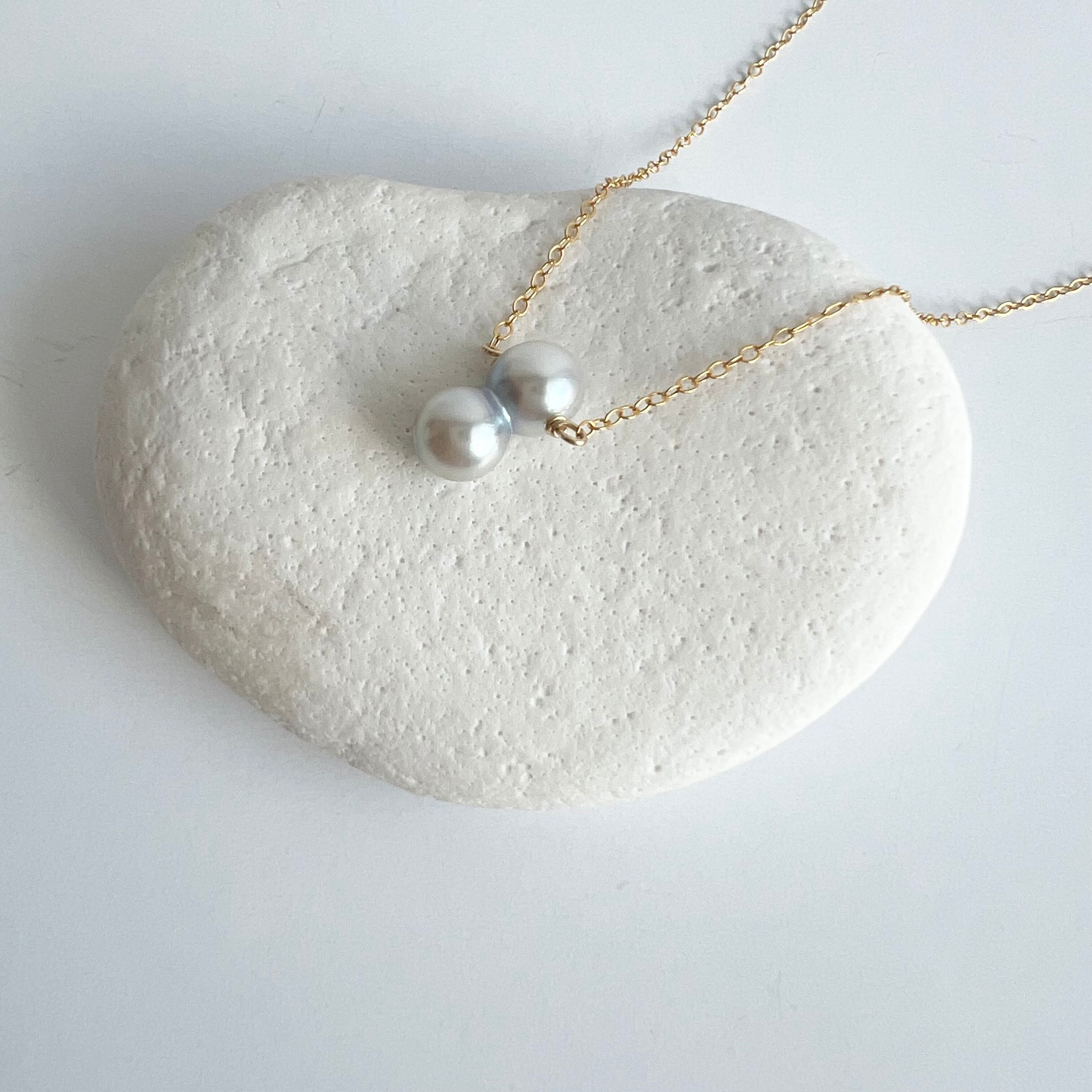 URURU】Double Akoya Pearl 14KGF Necklace / 双子あこや真珠