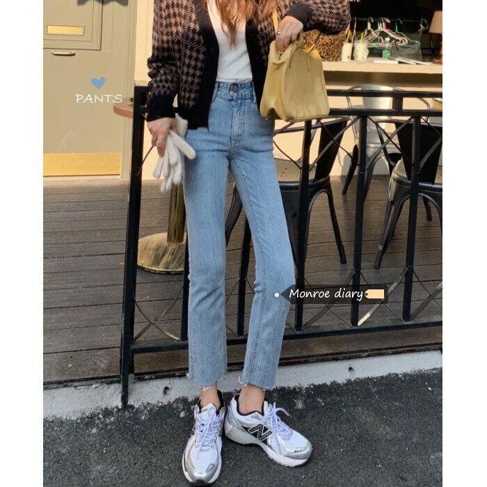 ウェストジーンズ レディースオータムウィンターパンツ ルーズ薄手 秋物 冬物 モンロー53259656186