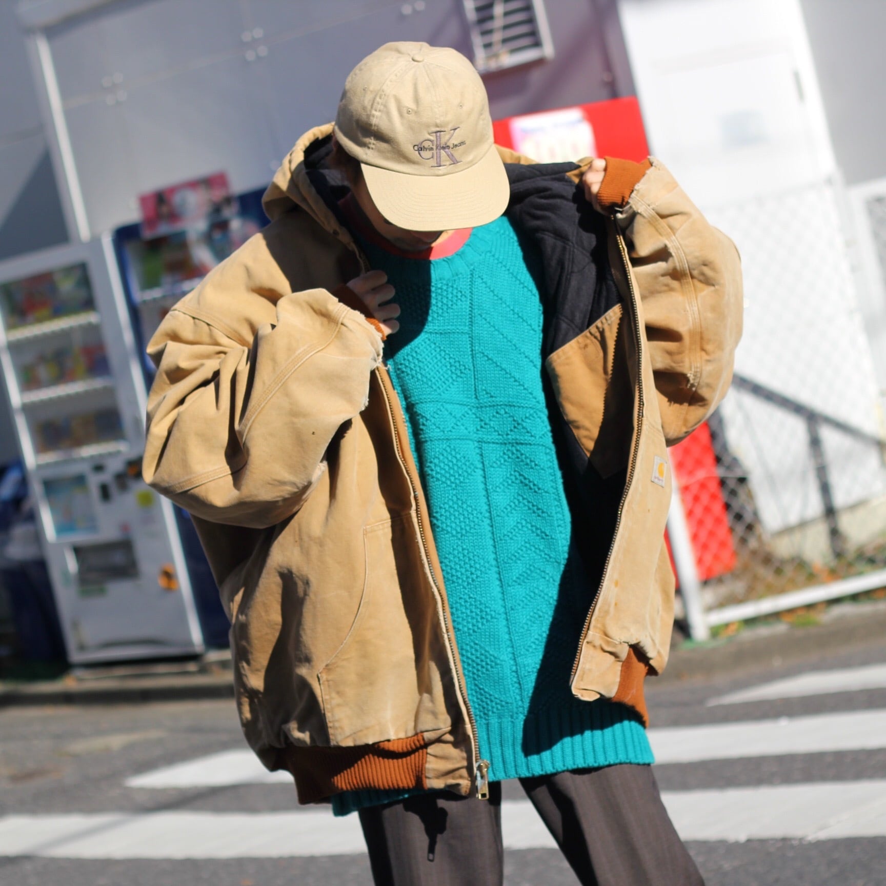 Carhartt オーバーサイズアクティブダックジャケット リアルワークボロ 
