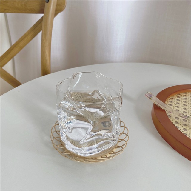 Home Cafe ニュアンス透明グラス 韓国インテリア インテリア雑貨 グラス お皿 装飾 飾り コップ 北ヨーロッパ アクセサリー カフェ お家 お部屋 コースター Homecafe グラス Ins コーヒー カップ Ggumim