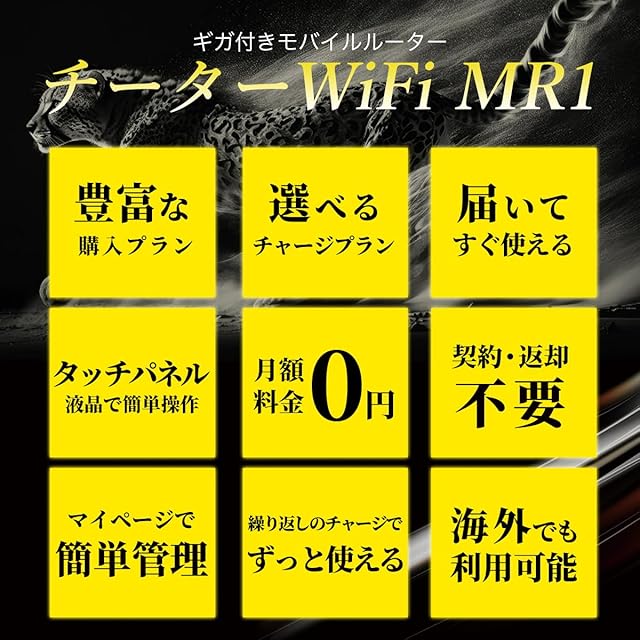 CHEETAH WiFi】MR1 チーターワイファイ 50ギガ 1年間使える