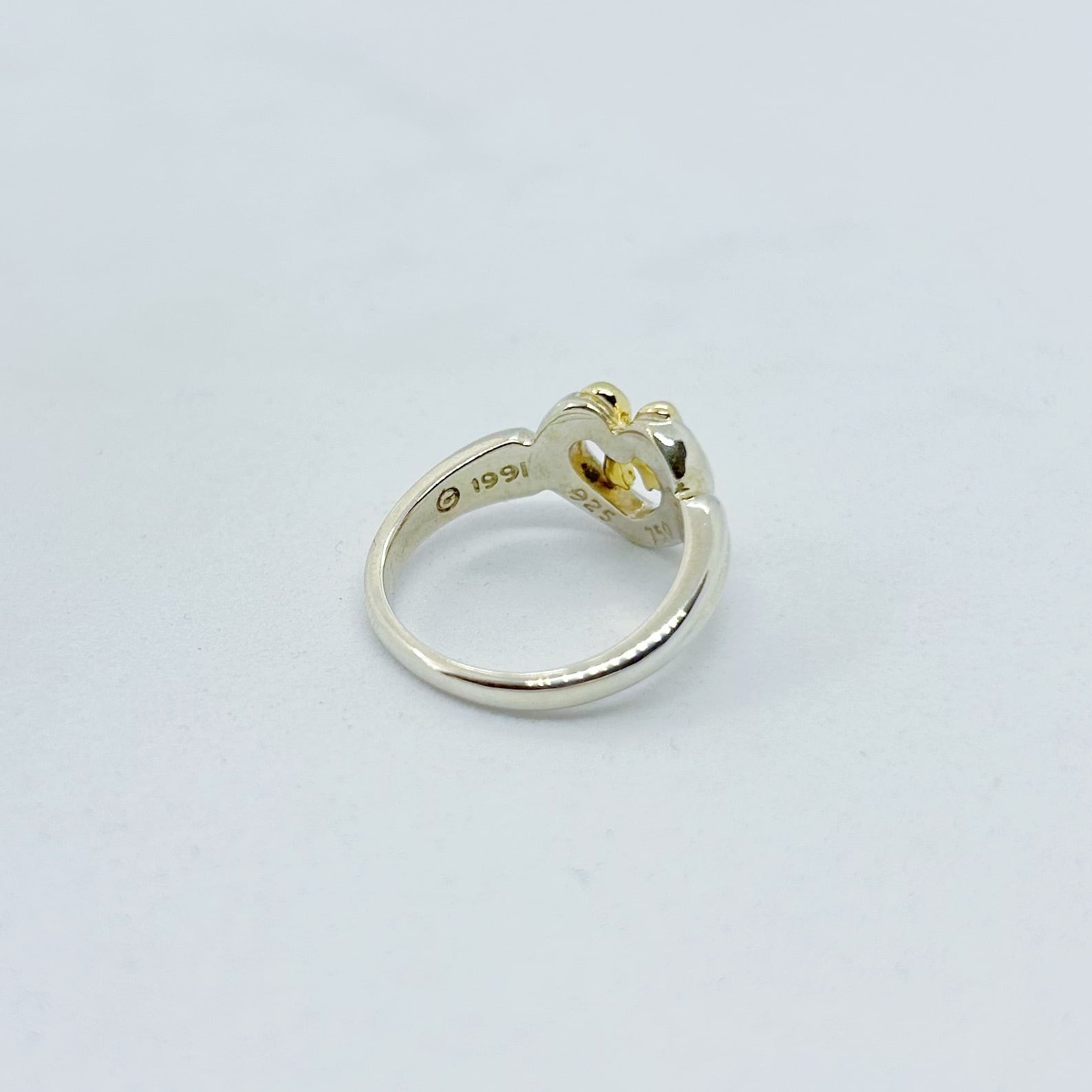 TR7146】Tiffany&Co. heart&ribbon ring/silver925,K18/ティファニー