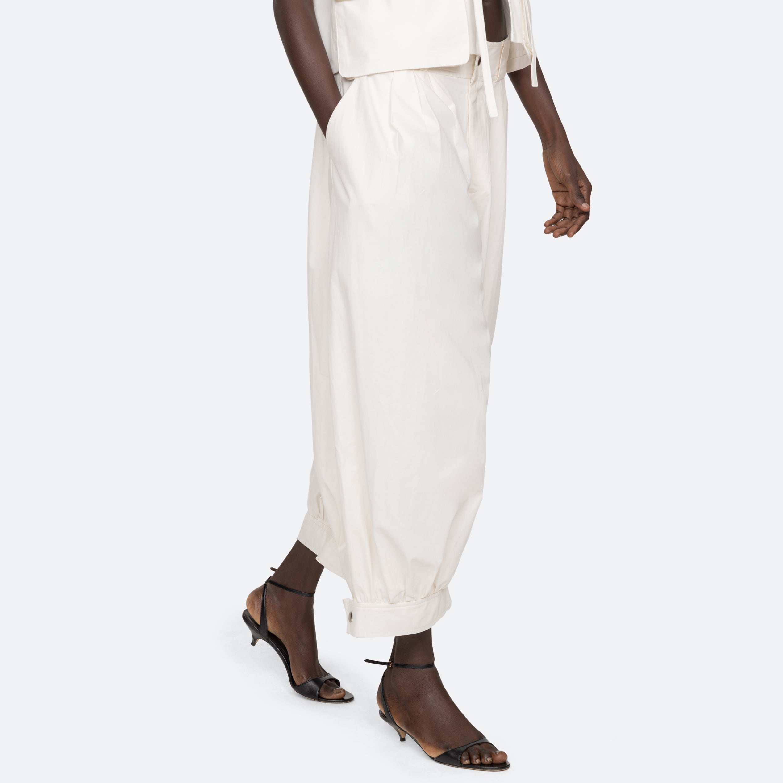 SEA NY LOIS TWILL PANTS CREAM