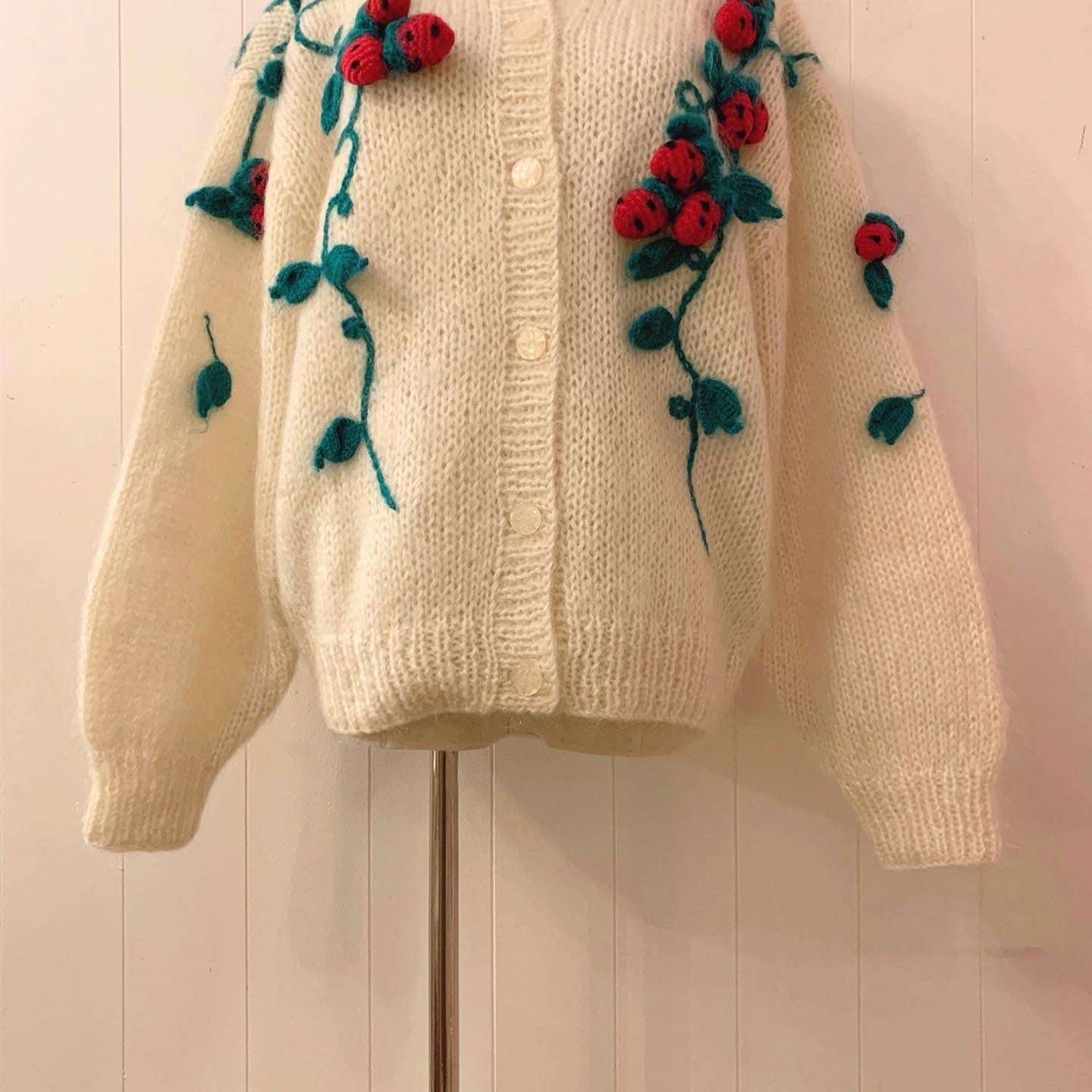 strawberry knit cardigan