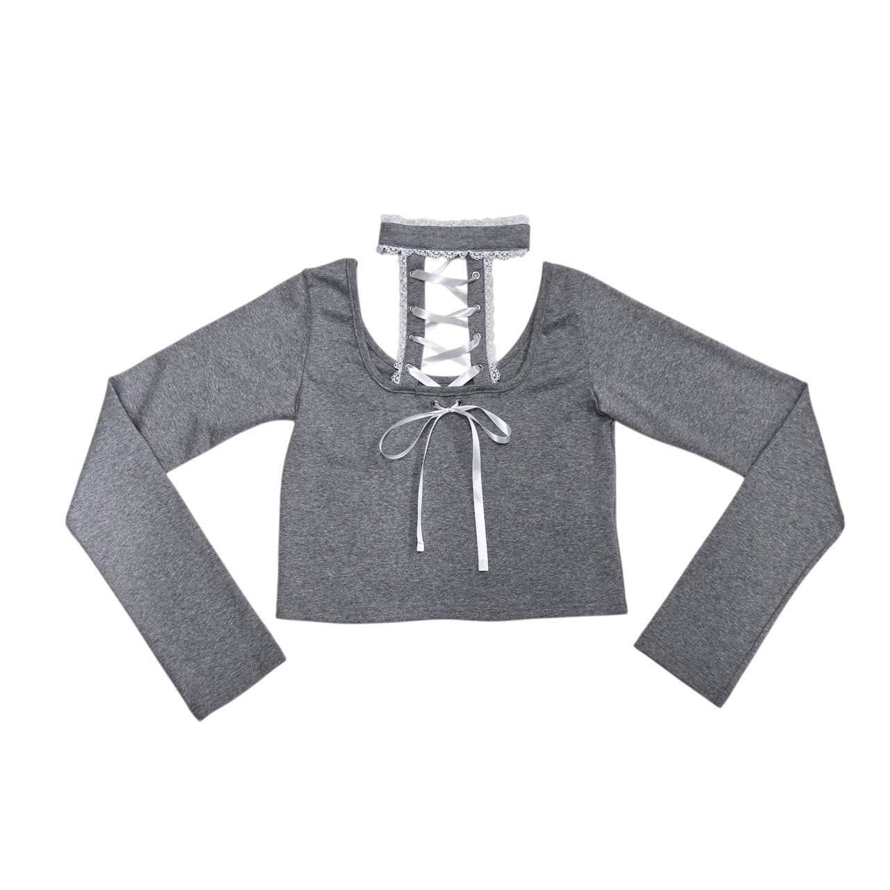 フロントレースアップニットトップス | lilLilly official webstore