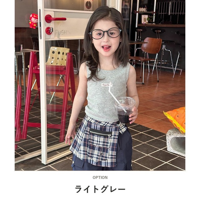 【KID】レタリングラベルノースリーブTシャツ - 7