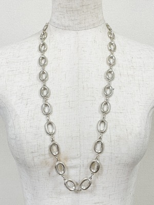 Vintage 925 Silver Super Heavy Long Necklace Made In Poland