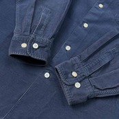 SINACOVA シナコバ 刺繍入り ピケ 長袖シャツ サイズ M /ネイビー/ポケット付き