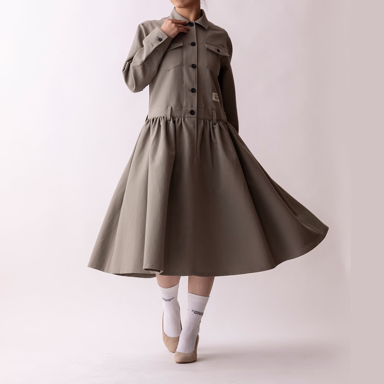 ツナギワンピース / コットンダブルクロス / モス | CUT ONLINE STORE