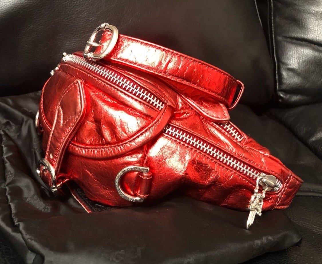 CHROME HEARTS クロムハーツ スナットパック ミニ レッド ショルダー