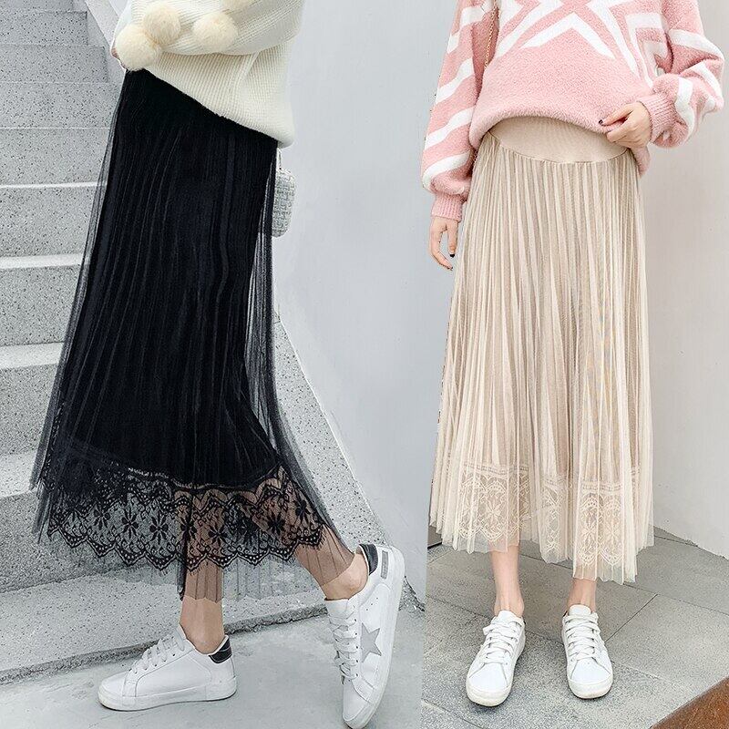 【新作】【送料無料】 8513＃秋春ガーゼパッチワークコーデュロイマタニティスカートベリープリーツスカート妊婦女性ゆるい妊娠 スプリング 春物 オータム 秋物 AL expec474064803170