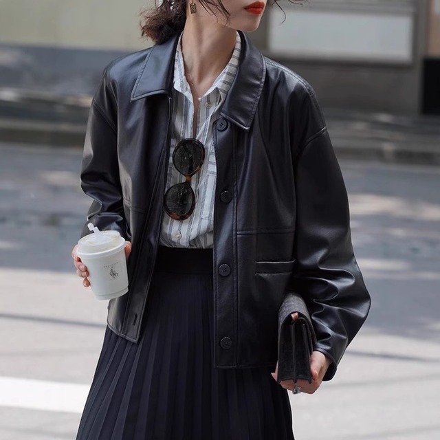 【ジャケット】 ライダース ジャケット レディース きれいめ アウター 20代 30代 40代 春 秋 冬 ライダース ジャケット アウター カジュアル かっこいい 大人 可愛い ブラック 黒  S M L