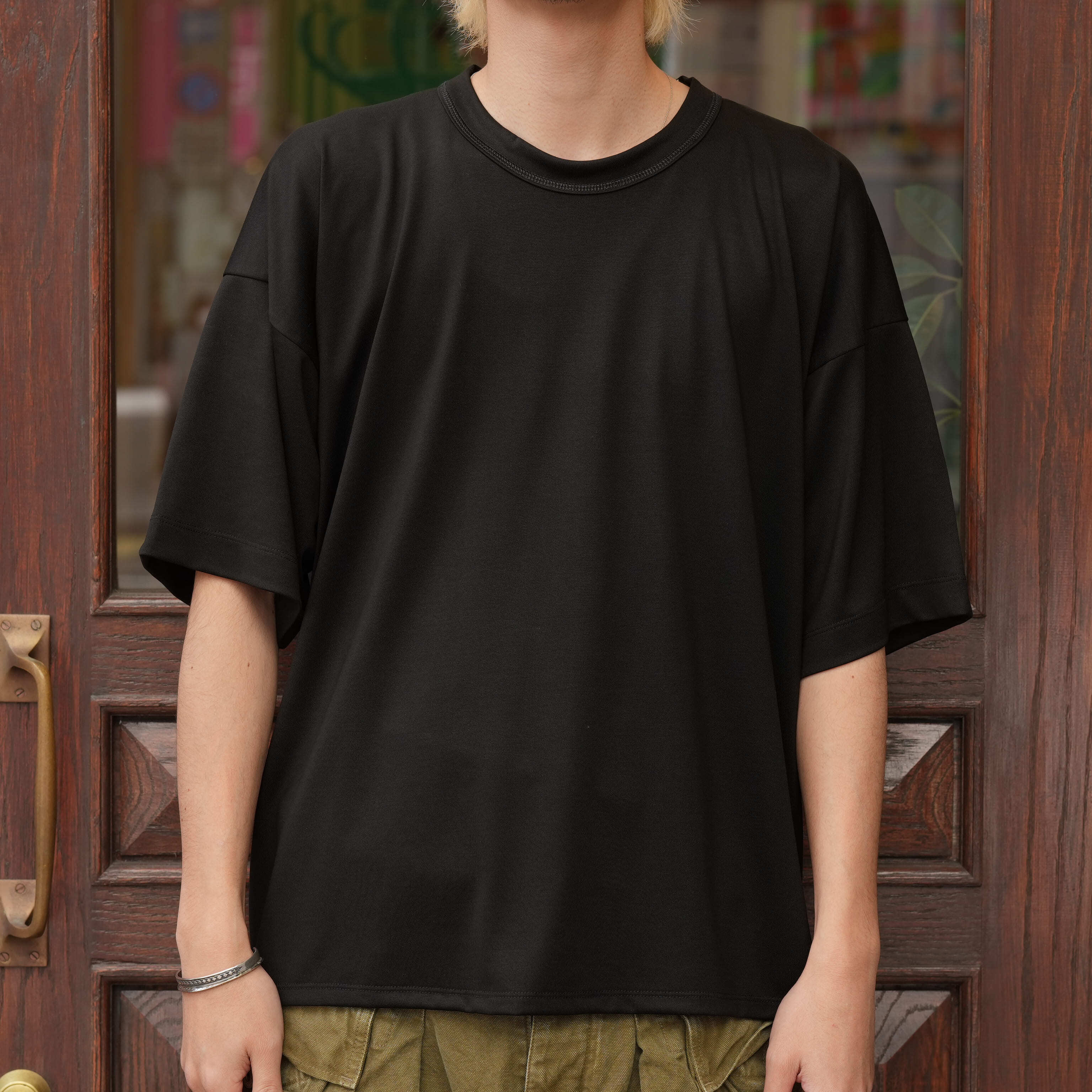 オールドエイチアンドドーター SILK Tシャツ Olde H & Daughter | khaki