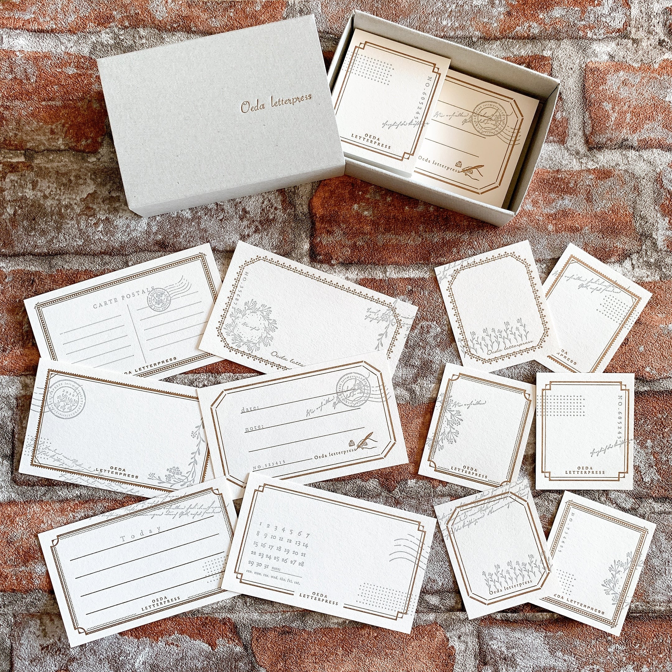 Assorted card box / mellow silver 活版印刷 カード 大枝活版室