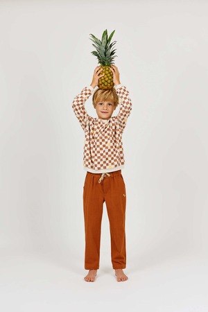 ＜ARSÈNE ET LES PIPELETTES＞Kids コットンパンツ Rustic Cotton Trousers（marron）
