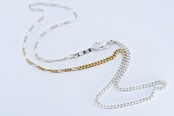 C-054 Interlock chain necklace(TYPE A)(45cm)( 24K Gradient Gold Plated)