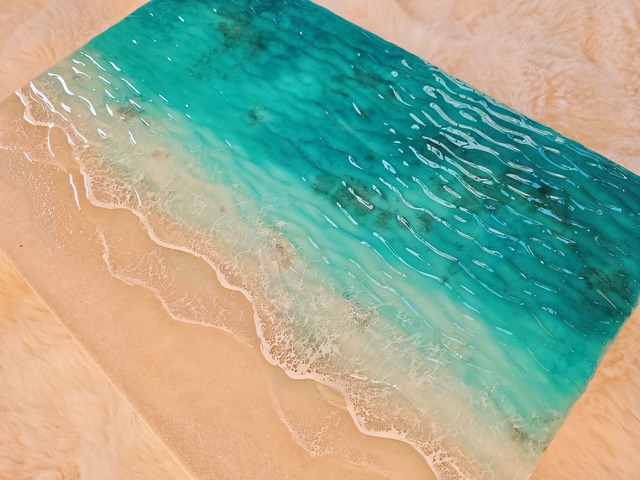 449.オーシャンレジンアート 波紋アートB4パネル