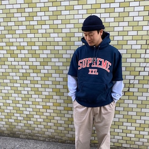 supreme XXL hooded sweatshirt "NAVY" 新品・未使用