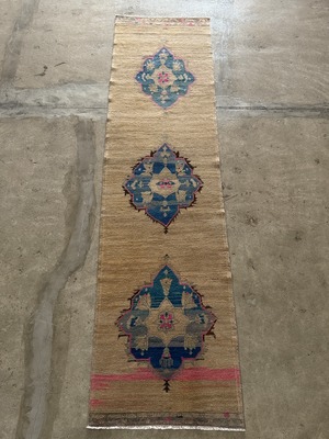 【送料込み】vintageヴィンテージ　ランナーラグ　ペイント　アナトリア絨毯    TRB4224