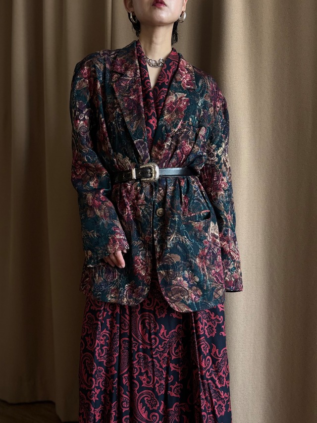 MADE IN U.S.A. floral jacquard light jacket-5159-2